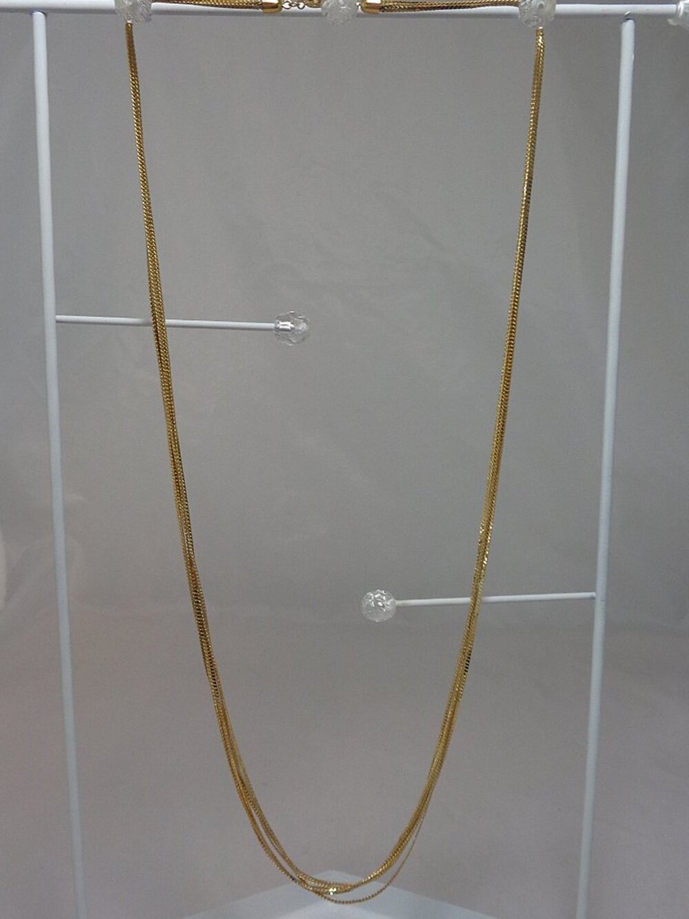 Vintage Trifari Multistrand 6 Strand Goldtone Chain Necklace 30"
